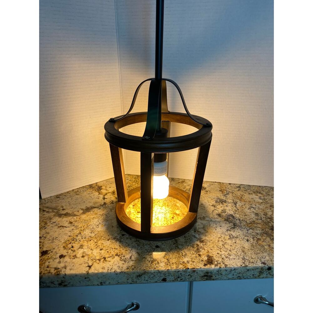 Wooden Rustic Hanging Light for bedroom, living room, hallway foyer, Wired, New